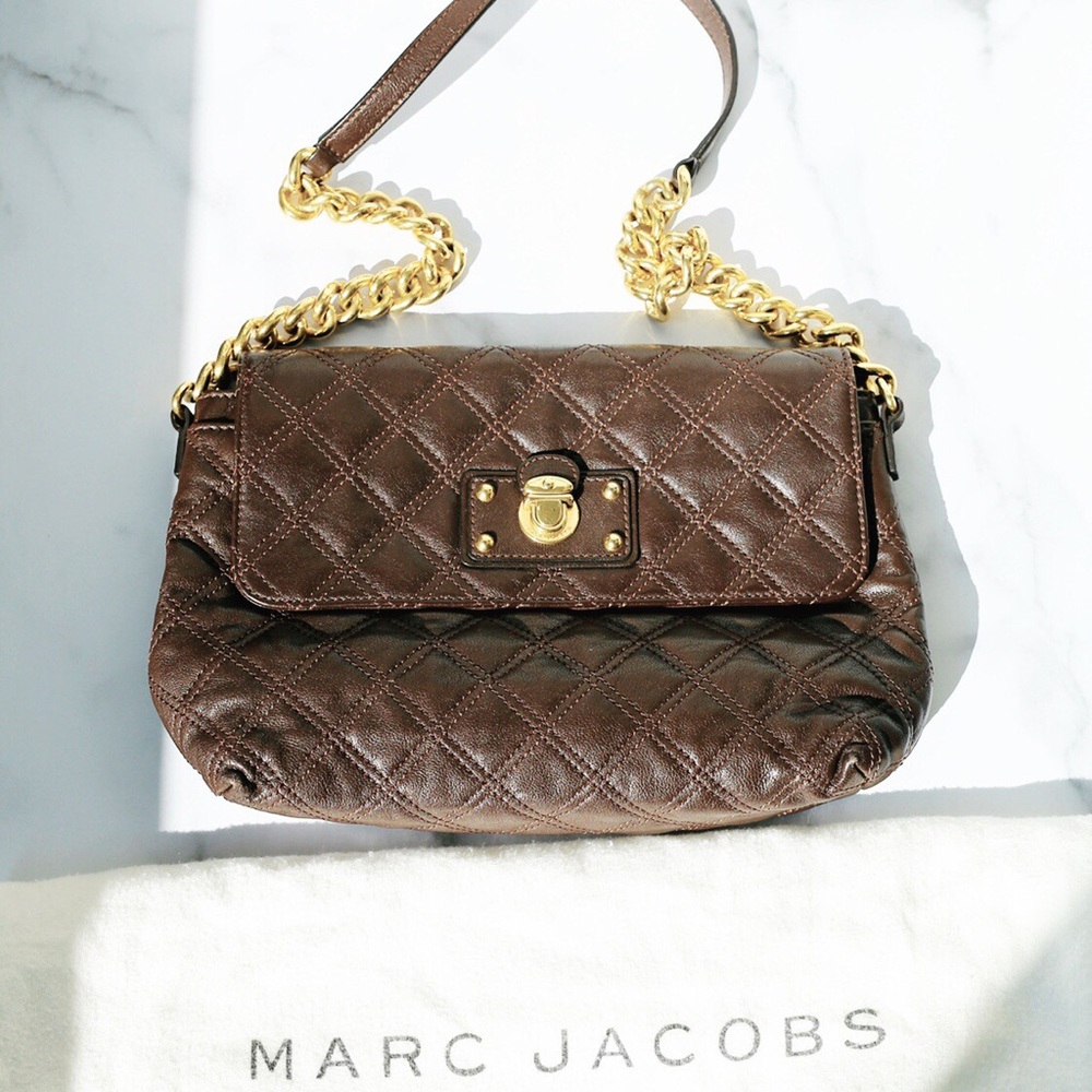 Marc Jacobs Leather Quilted Chain Strap Flap Bag
